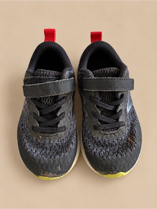 New Balance Other - New Balance Toddler Boys Sneakers Size 7 Black Gray Velcro Running Shoes